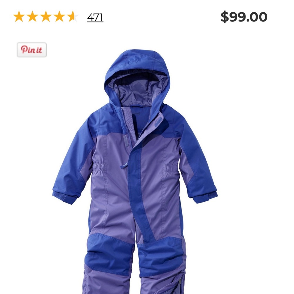 LL Bean - Like new 2T purple snow suit.